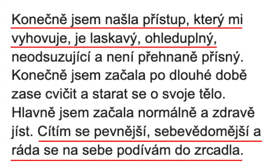 Zpráva od účastnice