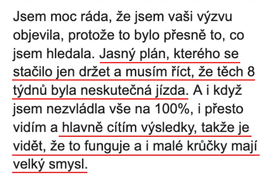 Zpráva od účastnice