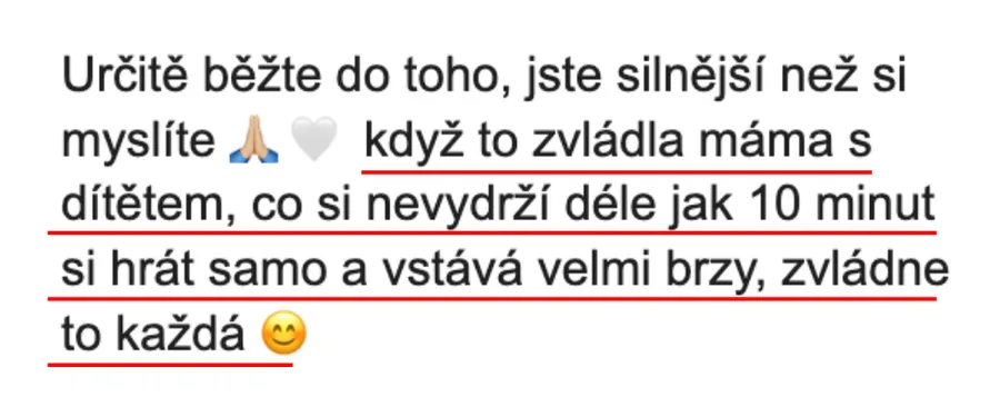Zpráva od účastnice