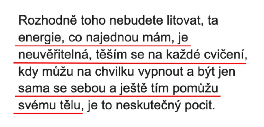 Zpráva od účastnice