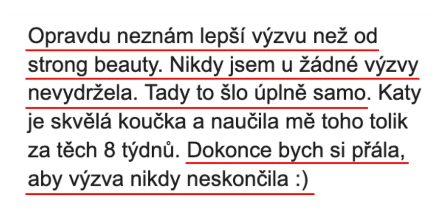 Zpráva od účastnice