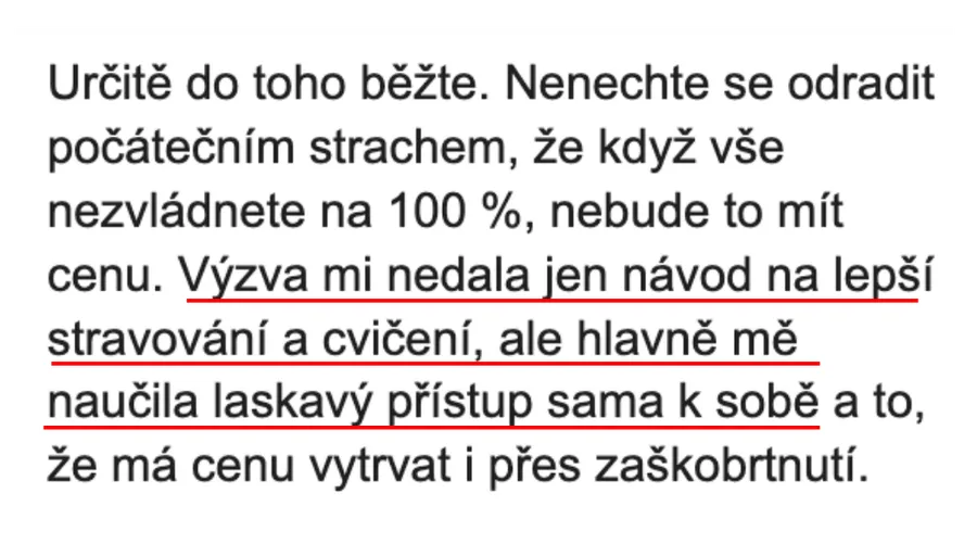 Zpráva od účastnice