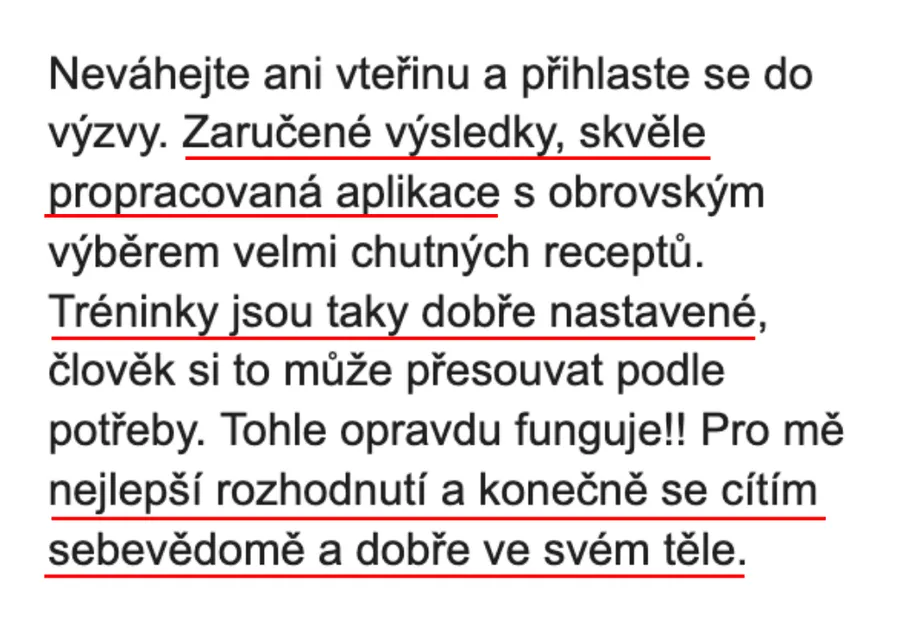 Zpráva od účastnice