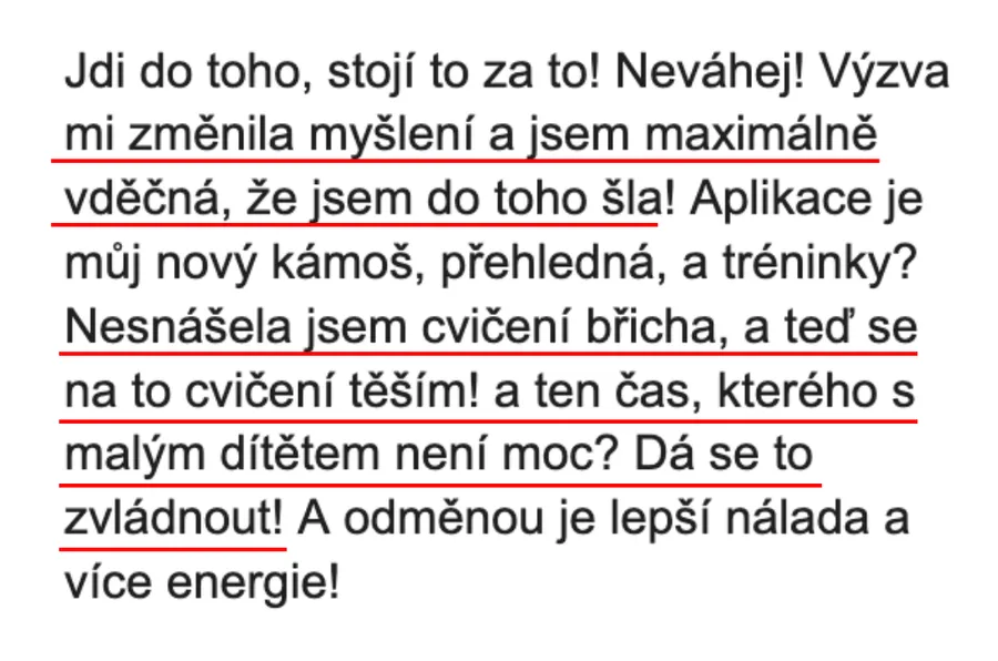 Zpráva od účastnice