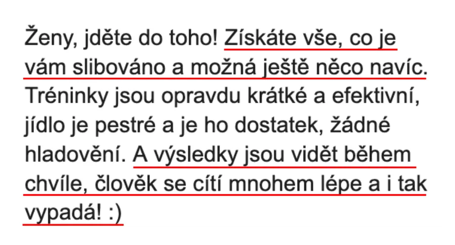 Zpráva od účastnice