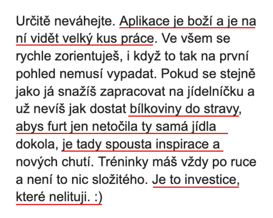 Zpráva od účastnice