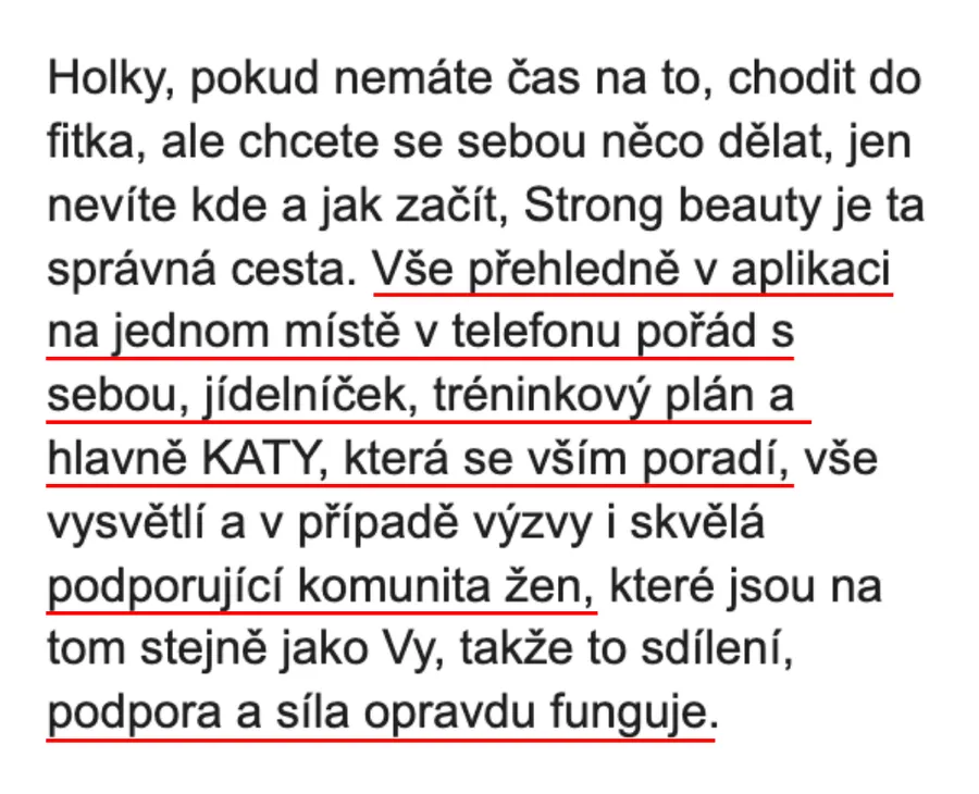 Zpráva od účastnice