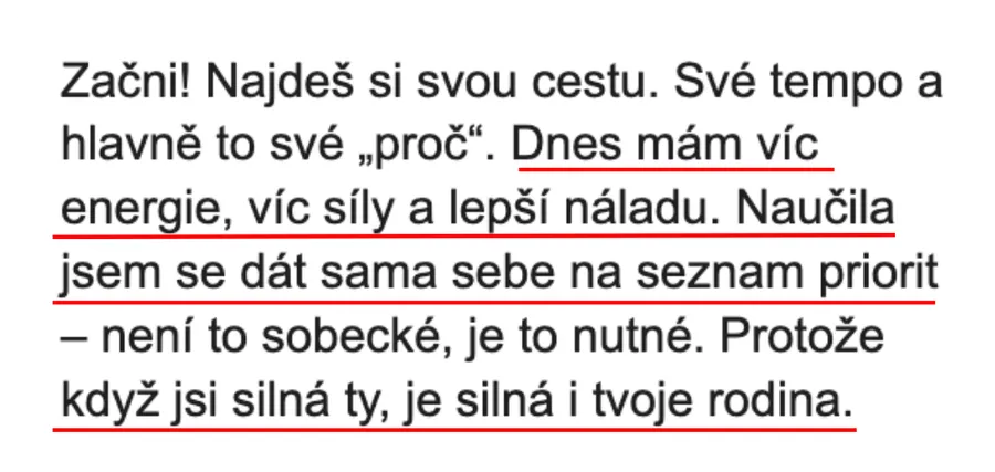 Zpráva od účastnice