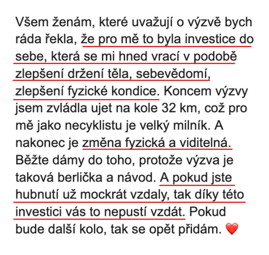 Zpráva od účastnice