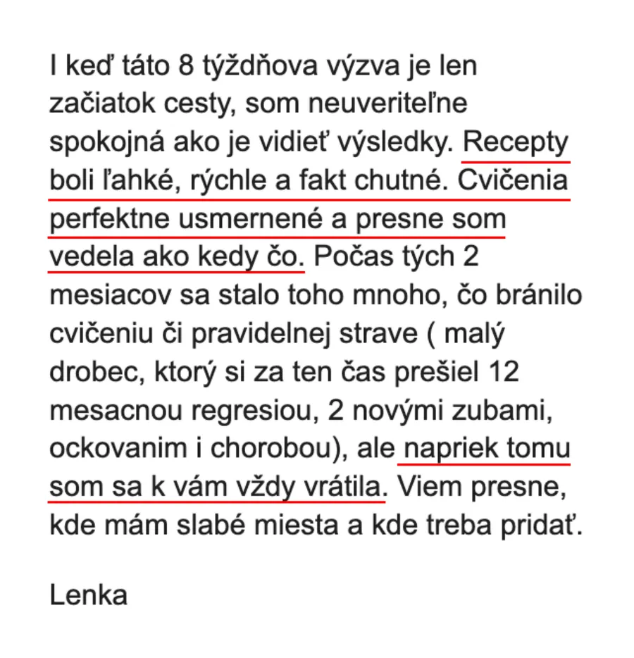 Zpráva od účastnice
