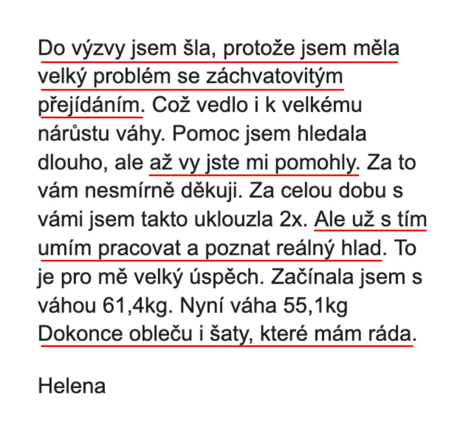Zpráva od účastnice