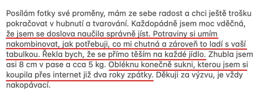 Zpráva od účastnice